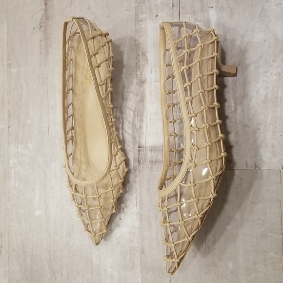 💕CULT GAIA💕 Kenny Pump Mule ~ Pointed Toe Basket Weave Leather Sand EU 41 NWT - Picture 10 of 16